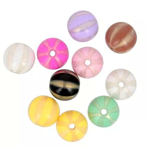 Perline tonde assortite in acrilico 16 mm - Multicolore iridescente x10
