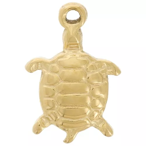 Ciondolo a forma di tartaruga 12x8 mm in acciaio inox 304L - dorato x1