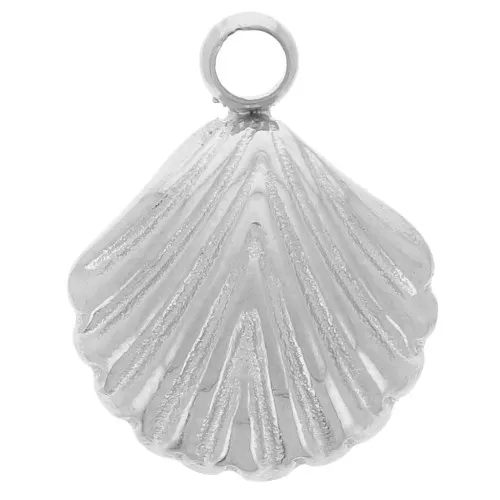 Ciondolo a conchiglia 9x7 mm in acciaio inox 304L x1