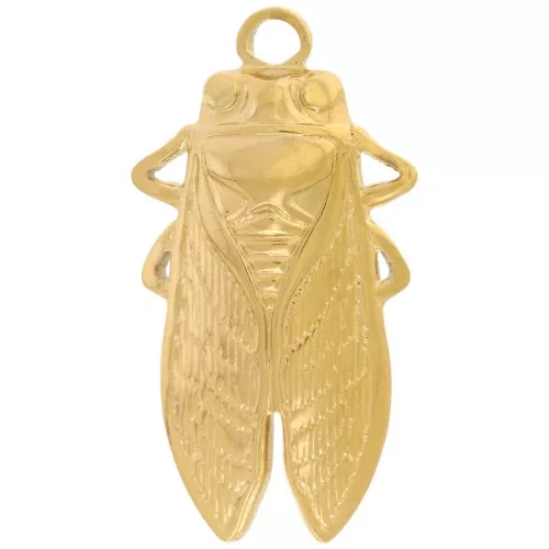Pendente cicala 30x16 mm - Acciaio inossidabile 316L - dorato x1