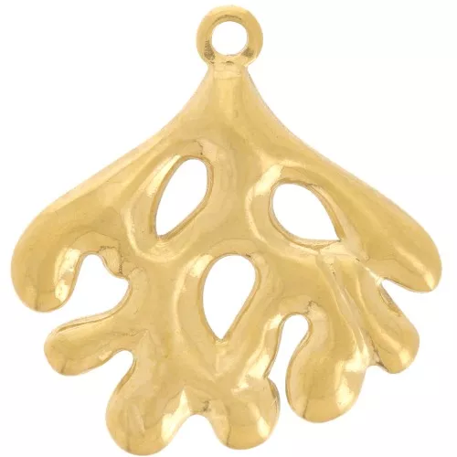 Pendente corallo 22x21 mm - Acciaio inossidabile 304L - dorato x1