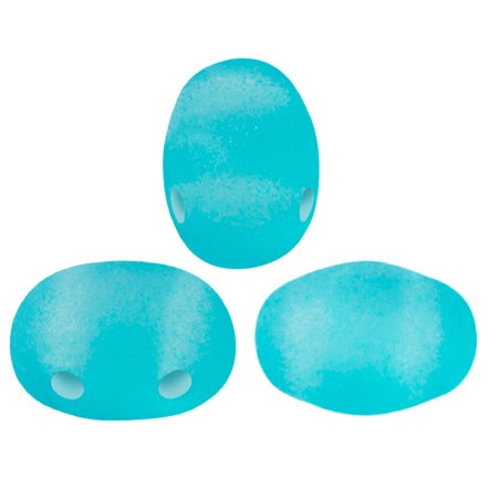 Perle in vetro Samos® di Puca® 7x5 mm La Divine Translucent Aqua Mat x10g