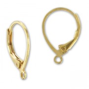 Orecchini con ganci chiusi mm. 16 dorato con oro fino x2