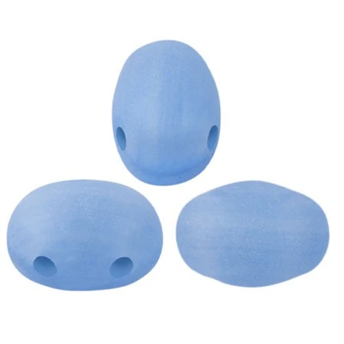 Perle in vetro Samos® di Puca® 7x5 mm Blue Opal Mat x10g
