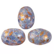 Perle in vetro Samos® di Puca® 7x5 mm Blue Opal Tweedy x10g