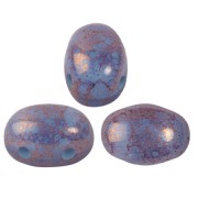 Perle in vetro Samos® di Puca® 7x5 mm Blue Opal Bronze x10g