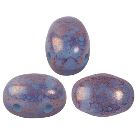 Perle in vetro Samos® di Puca® 7x5 mm Blue Opal Bronze x10g