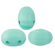 Perle in vetro Samos® di Puca® 7x5 mm Blue Green Opal Mat x10g|raw }}