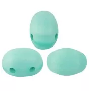 Perle in vetro Samos® di Puca® 7x5 mm Blue Green Opal Mat x10g