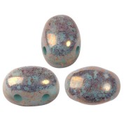 Perle in vetro Samos® di Puca® 7x5 mm Blue Green Opal Bronze x10g