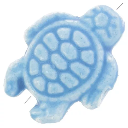 Perla Tartaruga in ceramica 19x15 mm - Blu x1