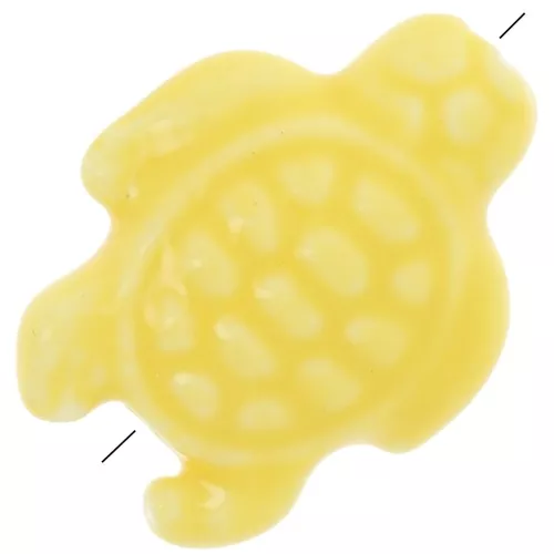 Perla di tartaruga in ceramica 19x15 mm - Giallo x1