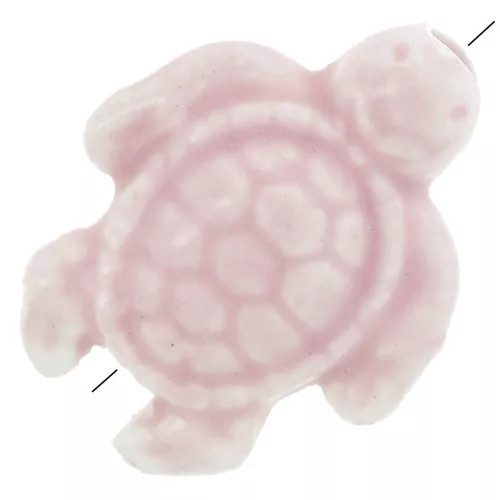 Perla di tartaruga in ceramica 19x15 mm - Rosa x1