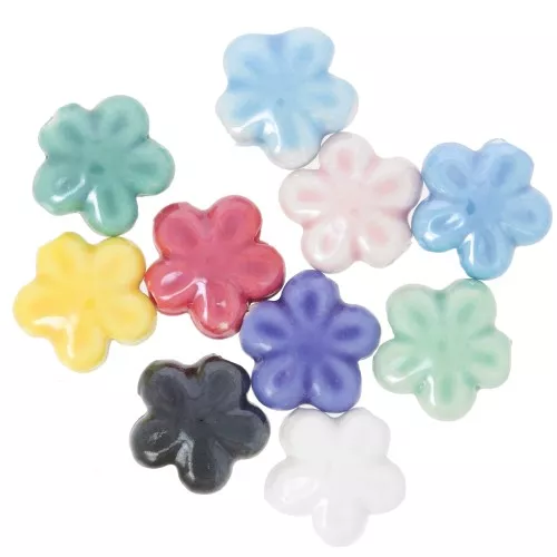 Perle di ceramica 12 mm - Multicolore x10