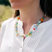 Perle di ceramica 12 mm - Multicolore x10