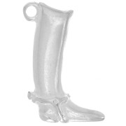 Pendente stivale da equitazione - 22x15 mm - Placcato argento x1