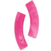 Perle tubulari in acrilico  32x8 mm - Fucsia marmorizzato x6