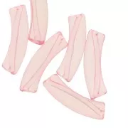 Rosa chiaro - Perles tube incurvé en acrylique transparent 32x8 mm - Rose clair x6 Perles tube incurvé en acrylique transparent 32x8 mm - Rose clair x6