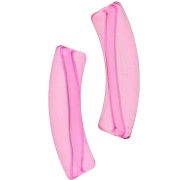 Perline tubolari curve 32x8 mm in acrilico trasparente - Rosa x6