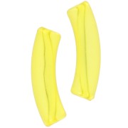 Perline tubolari curve 32x8 mm in acrilico trasparente - Giallo x6