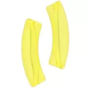 Perline tubolari curve 32x8 mm in acrilico trasparente - Giallo x6