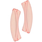 Perline tubolari curve 32x8 mm in acrilico trasparente - Coral x6