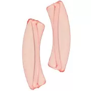 Perline tubolari curve 32x8 mm in acrilico trasparente - Coral x6