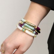 Perle tubulari in acrilico trasparenti 32x8 mm - Coral x6