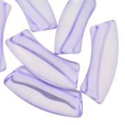 Perline tubolari curve in acrilico trasparente 35x11 mm - Violet x6
