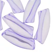 Perline tubolari curve in acrilico trasparente 35x11 mm - Violet x6