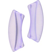Perline tubolari curve in acrilico trasparente 35x11 mm - Violet x6