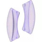 Perline tubolari curve in acrilico trasparente 35x11 mm - Violet x6
