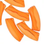 Perline tubolari curve in acrilico trasparente 35x11 mm - Arancione x6