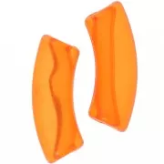 Perline tubolari curve in acrilico trasparente 35x11 mm - Arancione x6