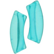 Perline tubolari curve in acrilico trasparente 35x11 mm - Verde turchese x6