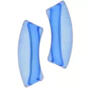 Perline tubolari curve in acrilico trasparente 35x11 mm - Royal Blue x6