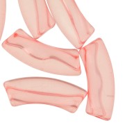 Perline a tubo curvo in acrilico trasparente 35x11mm Corallo x6|raw }}