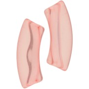 Perline tubolari curve in acrilico trasparente 35x11 mm - Corallo x6