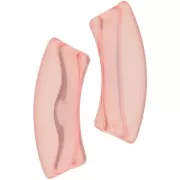 Perline tubolari curve in acrilico trasparente 35x11 mm - Corallo x6