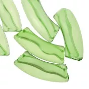 Perline tubolari curve 35x11 mm in acrilico trasparente - Verde chiaro x6