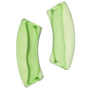 Perline tubolari curve 35x11 mm in acrilico trasparente - Verde chiaro x6