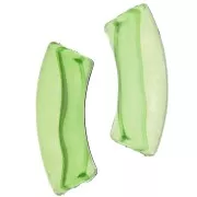 Perline tubolari curve 35x11 mm in acrilico trasparente - Verde chiaro x6