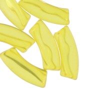 Perline tubolari curve in acrilico trasparente 35x11 mm - Giallo x6
