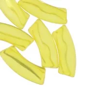 Perline tubolari curve in acrilico trasparente 35x11 mm - Giallo x6