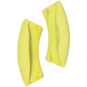 Perline tubolari curve in acrilico trasparente 35x11 mm - Giallo x6