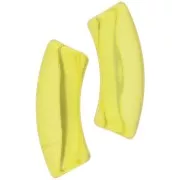 Perline tubolari curve in acrilico trasparente 35x11 mm - Giallo x6