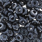 O Bead 4 mm Jet Hematite x5g