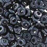 O Bead 4 mm Jet Hematite x5g