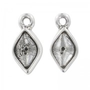 Castone pendente doppia faccia  4230 14x9 mm argentato antico|raw }}