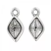 Castone pendente doppia faccia  4230 14x9 mm argentato antico